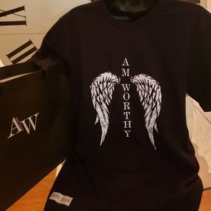 AmWorthy Angel Wings Unisex Solid Black T-Shirt🚨BLACK FRIDAY SALE!